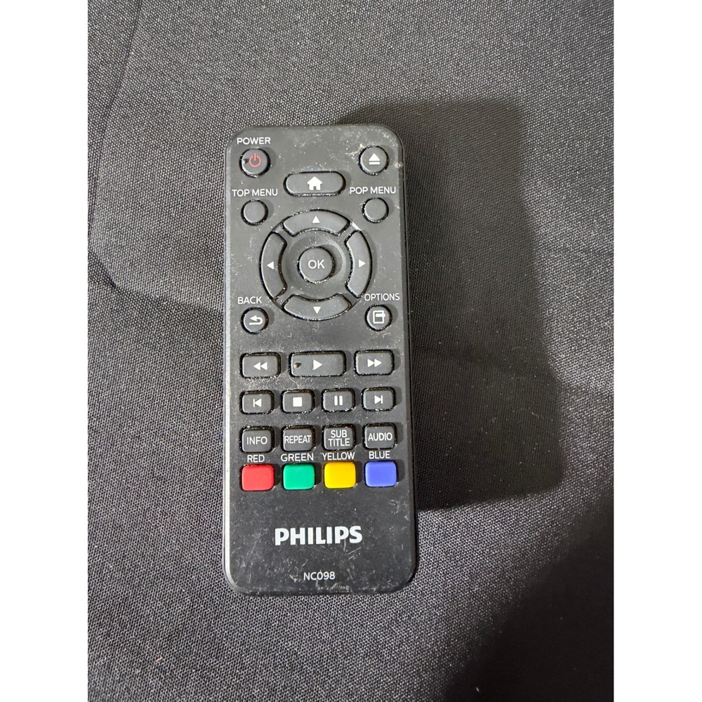 Philips Remote Control NC098 Black Excellent OEM Replacement Blu-ray DVD